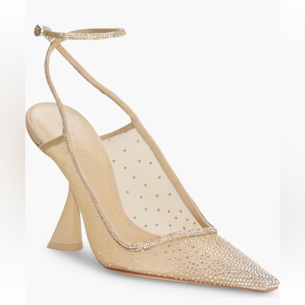 Cult Gaia Beige Rhinestone Heels 36.5